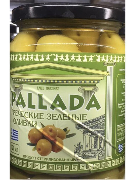 Зеленые  оливки PALLADA S.Colossal 111-120   (0,360 кг) стекло Б/К			