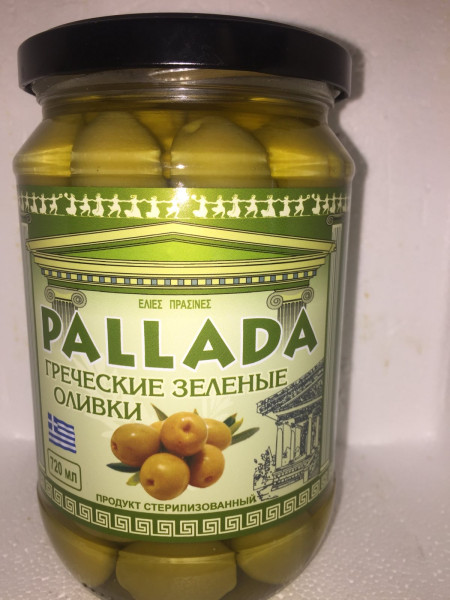 Зеленые оливки PALLADA с/к Giants 141-160 стекло (400 гр) 